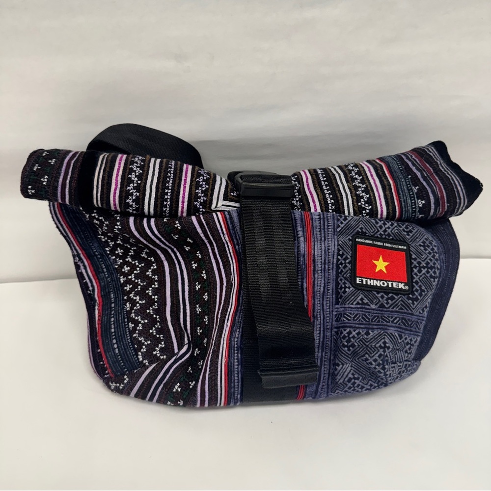 Ethnotek Multi Colored Crossbody Bag, Hand Woven Fabric sling bag Vietnam